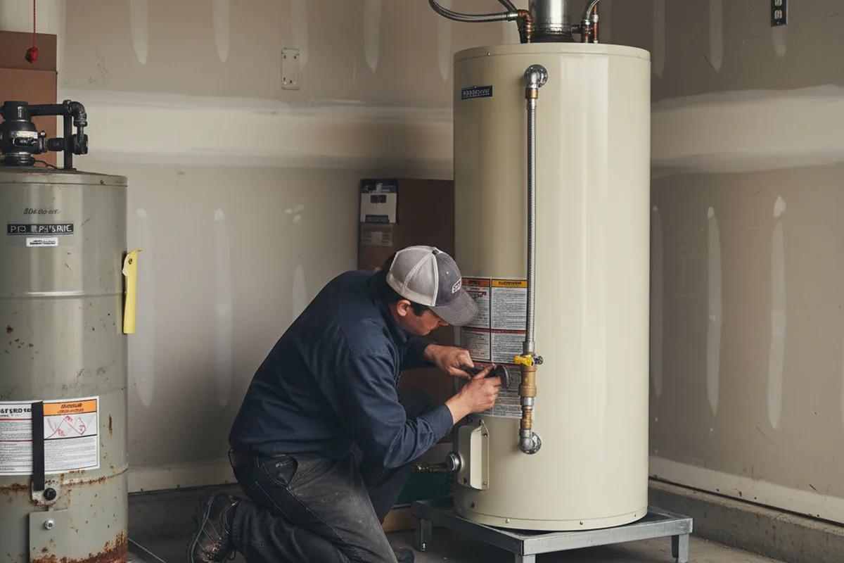 Water heater and shutoff valve replacement in Harper